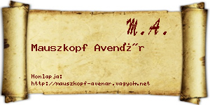 Mauszkopf Avenár névjegykártya